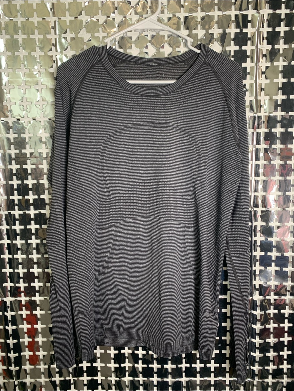 lululemon athletica Black and Grey Stripes Athletic Top